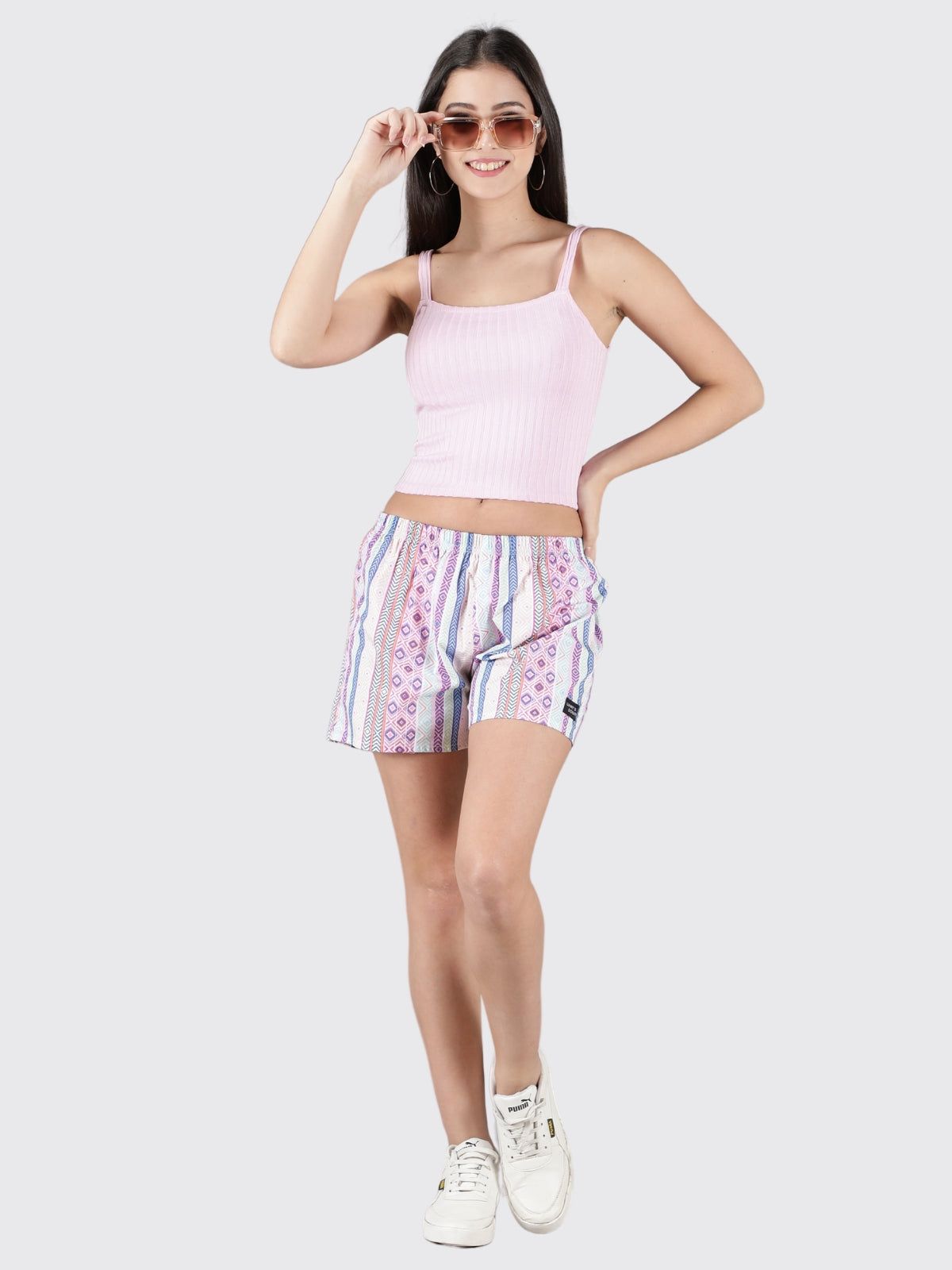 Multicolour Vertical Boho Womens Boxers