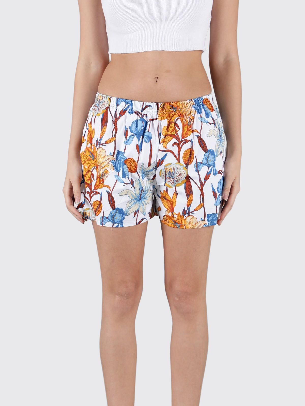 White Floral Womens Boxers