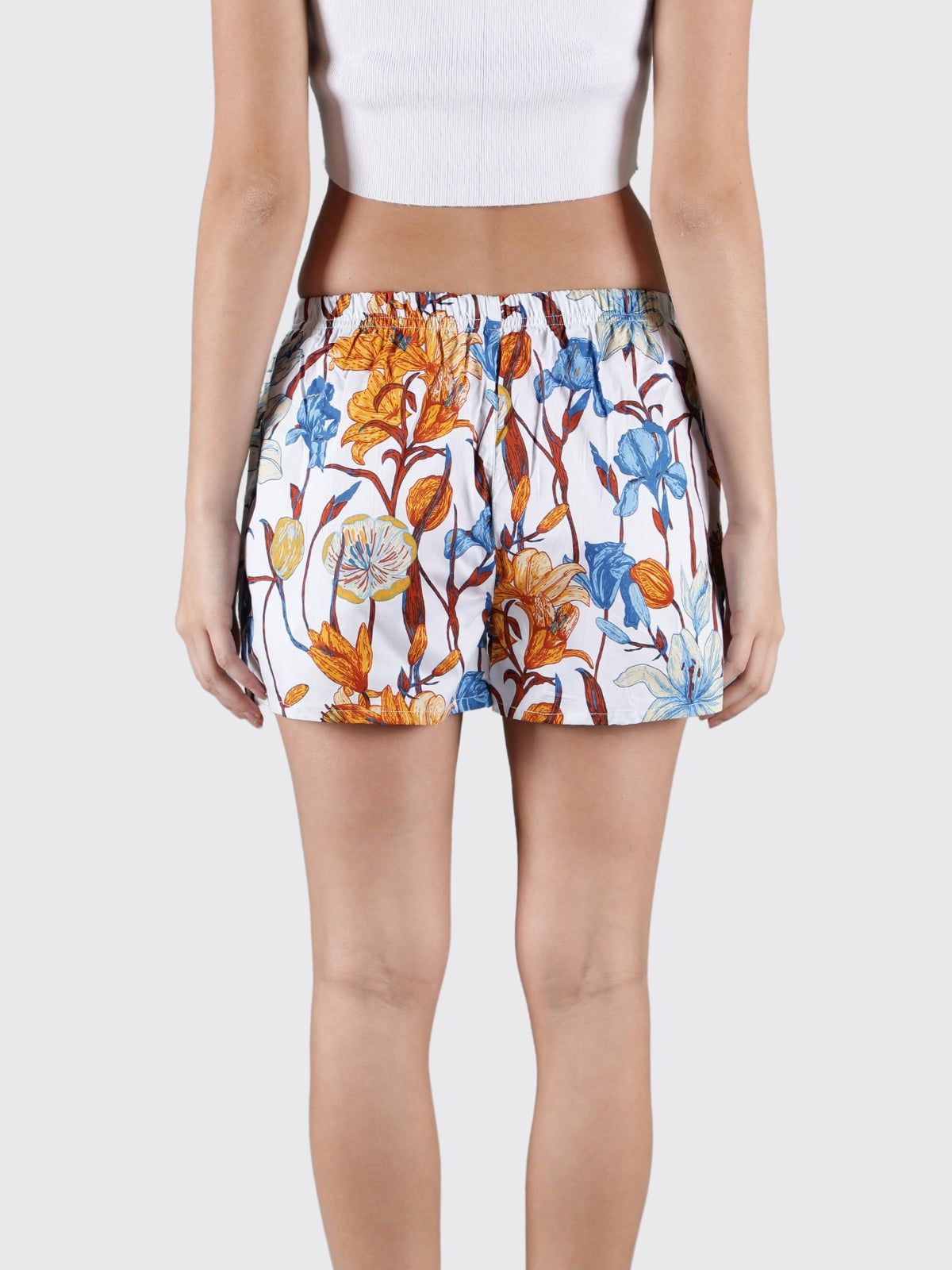 White Floral Womens Boxers