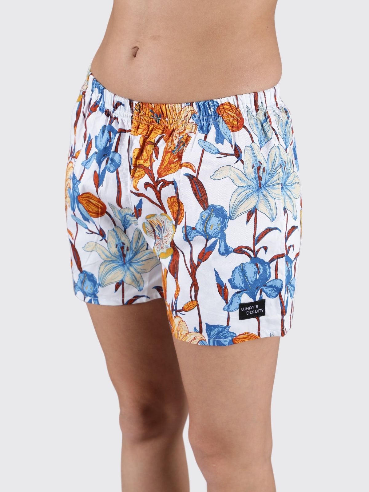 White Floral Womens Boxers