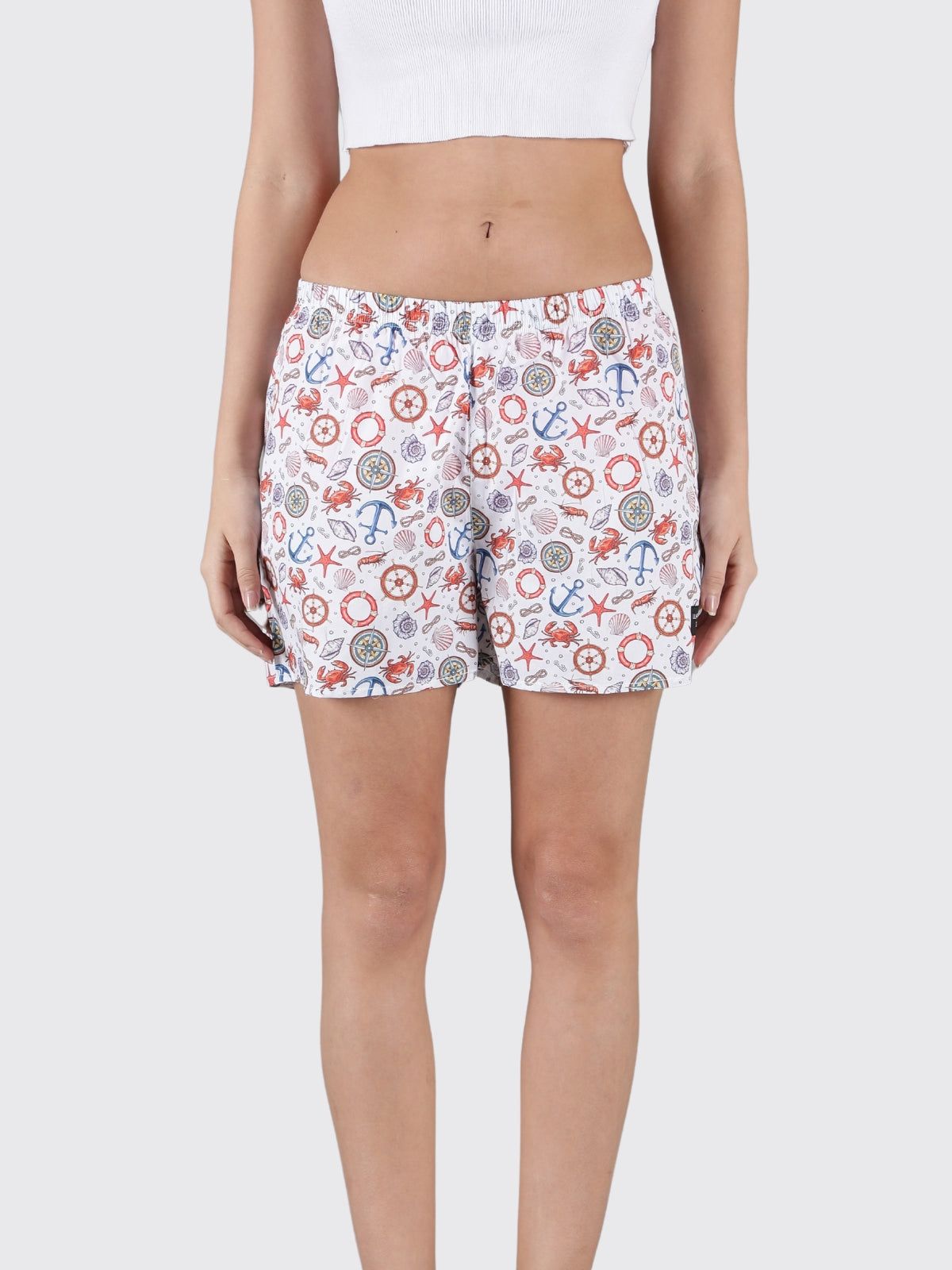 White Nautical Womens Boxers