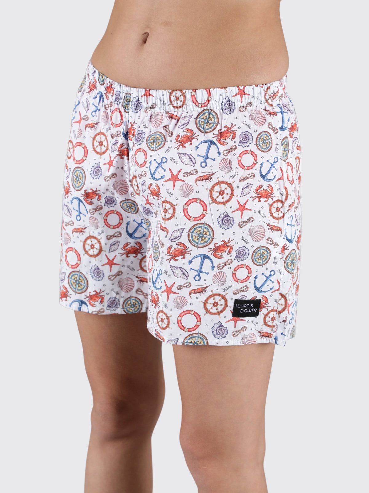 White Nautical Womens Boxers