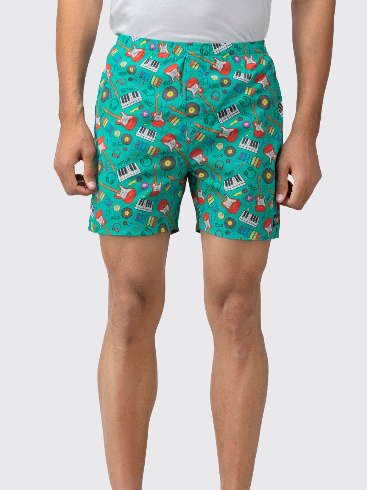 Green Musical Mens Boxers