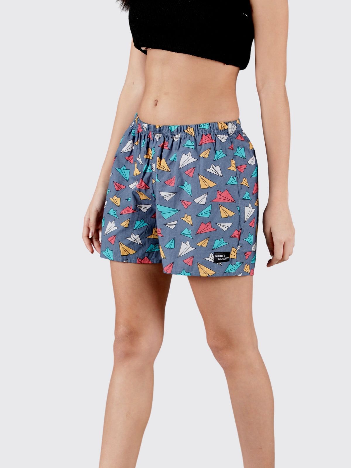 Grey Paper Planes Womens Boxers
