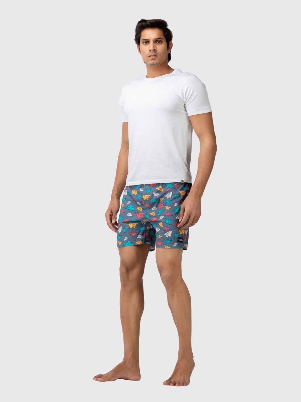 Grey Paper Planes Mens Boxers