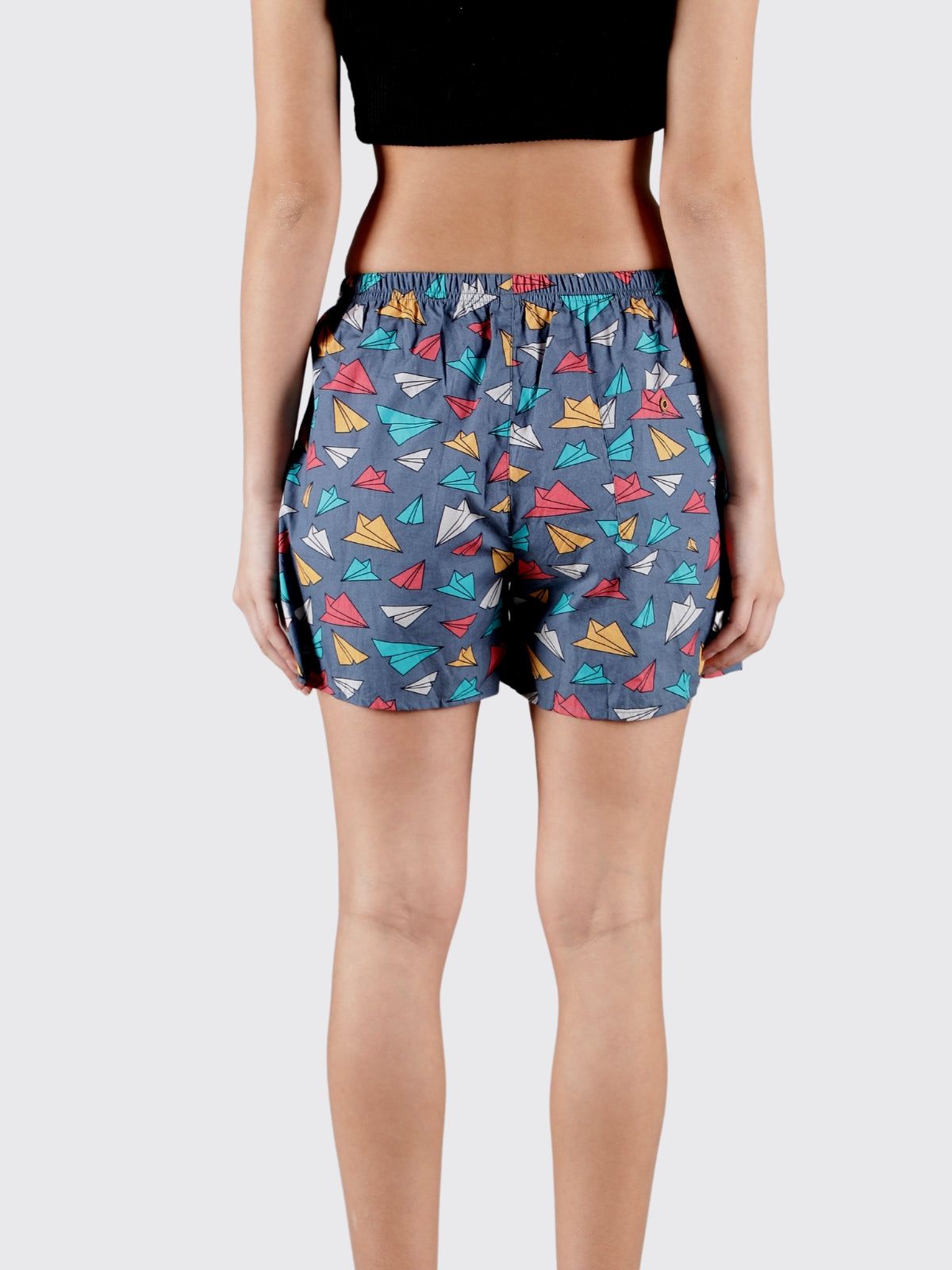 Grey Paper Planes Womens Boxers