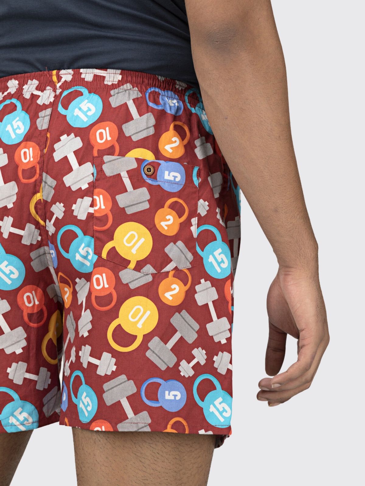 Maroon Dumbbells Mens Boxers