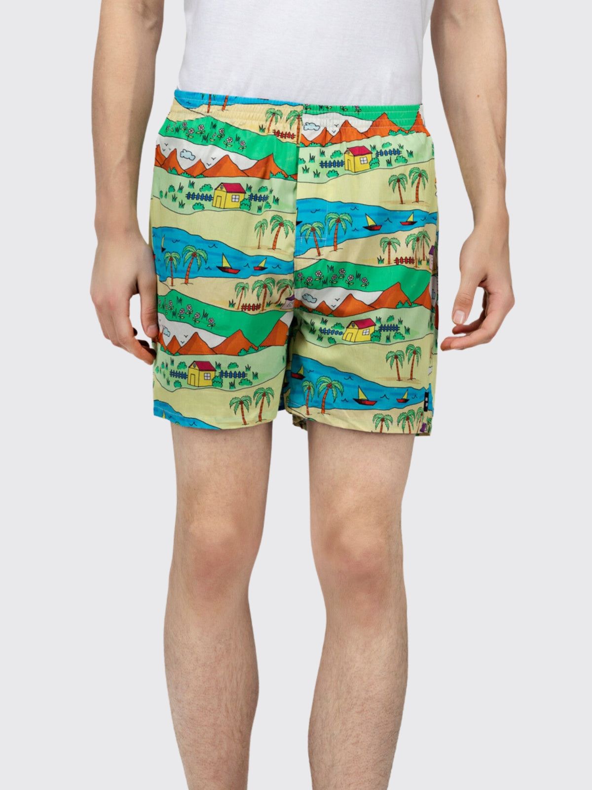 Multicolour Childhood Scenery Mens Boxers