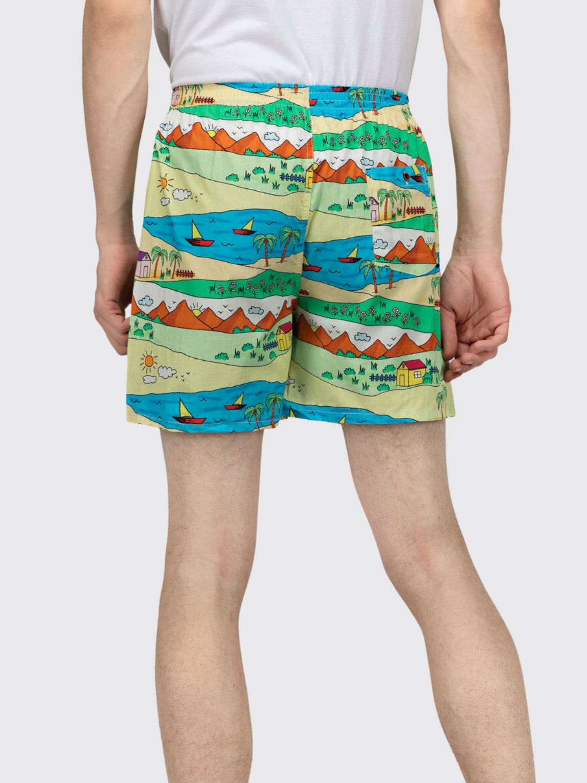 Multicolour Childhood Scenery Mens Boxers