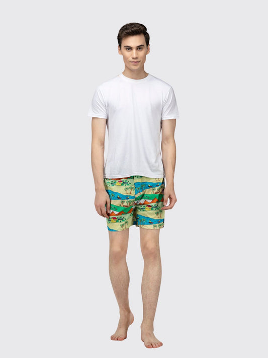 Multicolour Childhood Scenery Mens Boxers