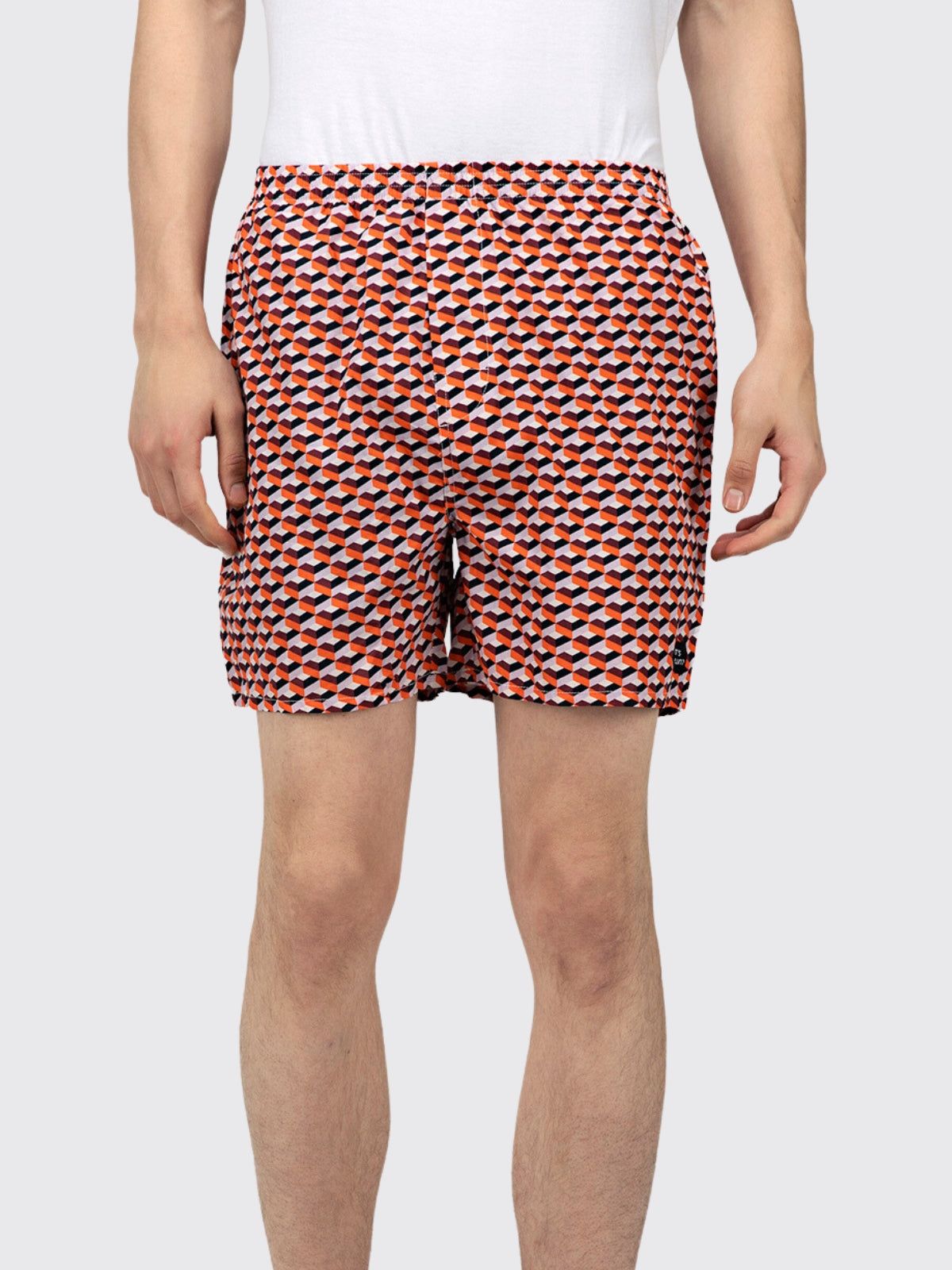 Red Geometric Mens Boxers