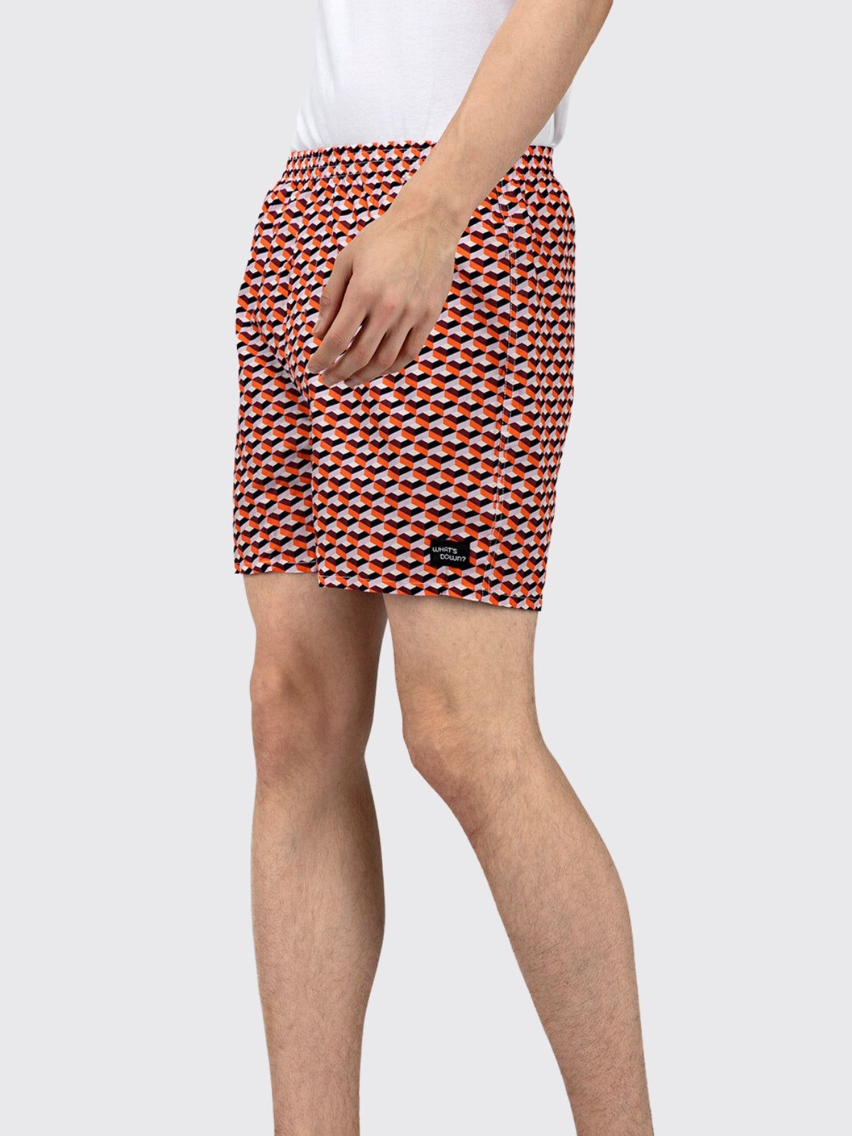 Red Geometric Mens Boxers
