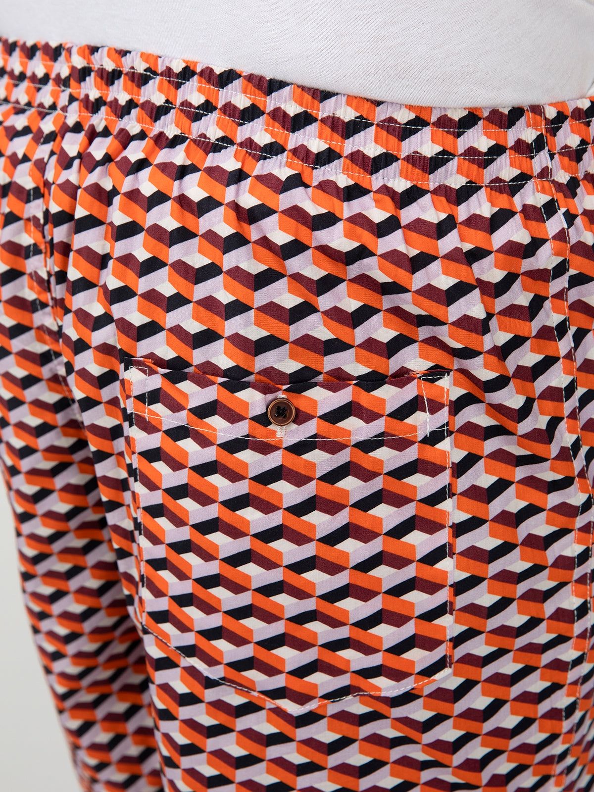 Red Geometric Mens Boxers