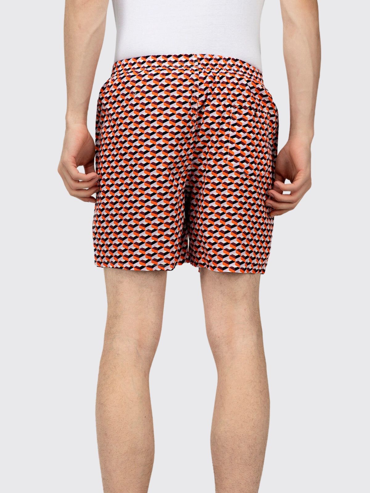 Red Geometric Mens Boxers