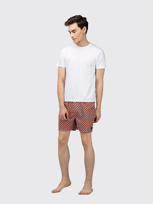Red Geometric Mens Boxers