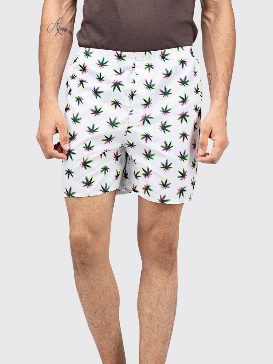 White 420 Mens Boxers