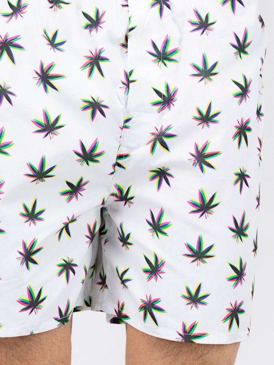 White 420 Mens Boxers