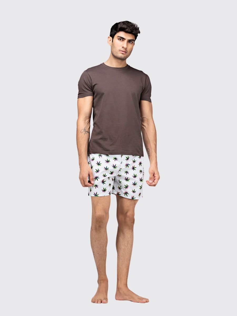 White 420 Mens Boxers