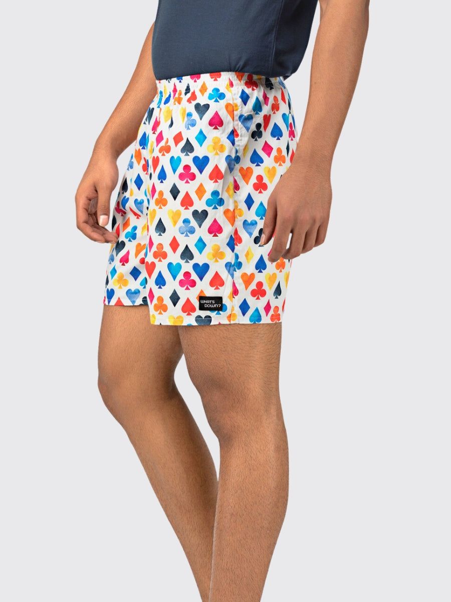 White Playing Cards Mens Boxers