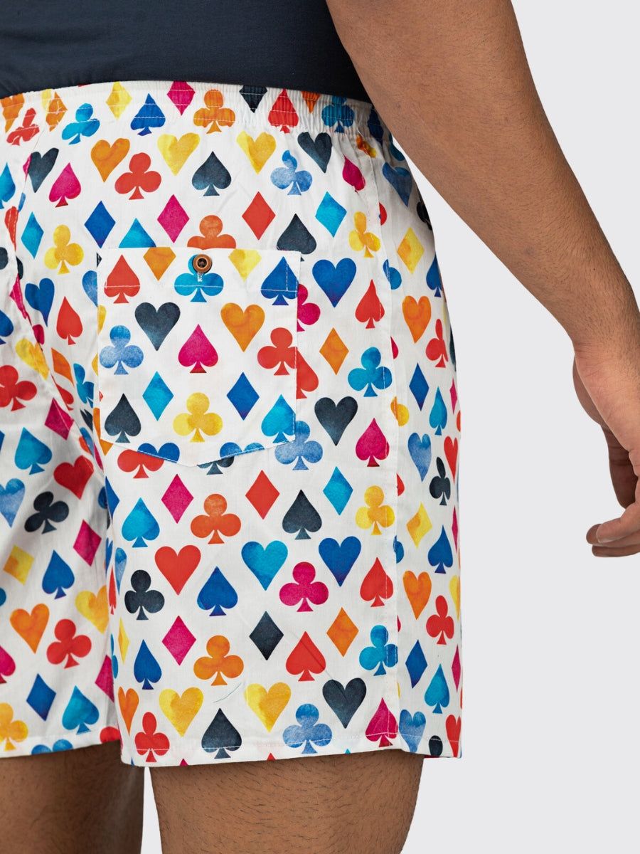 White Playing Cards Mens Boxers