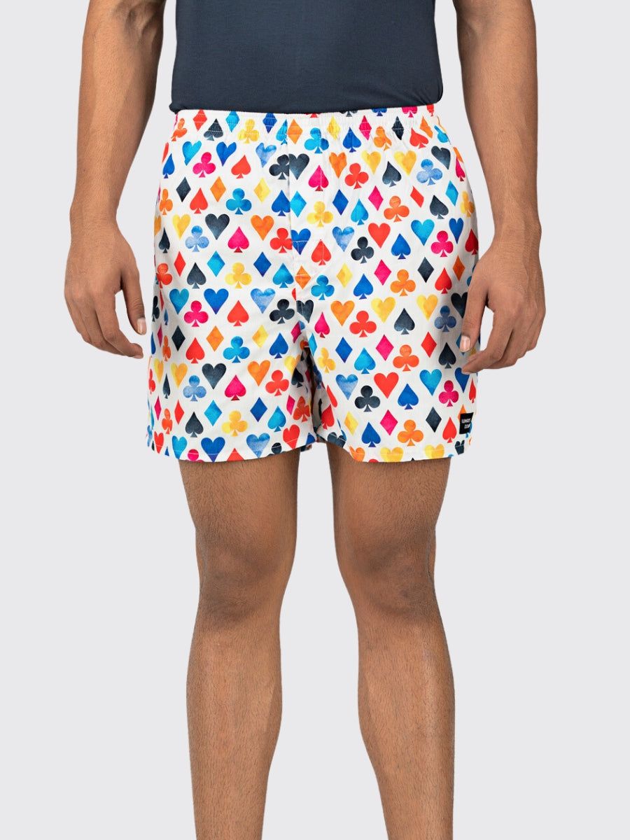 White Playing Cards Mens Boxers