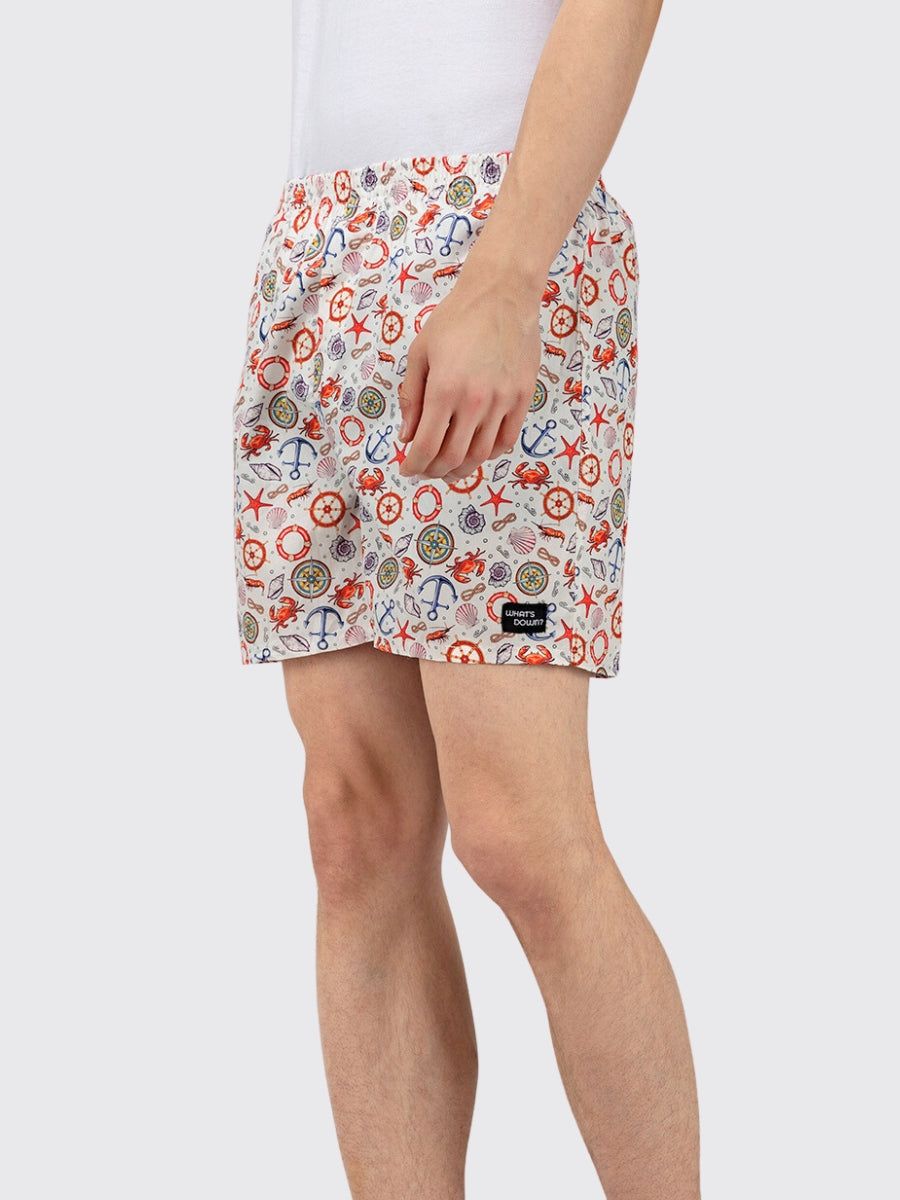 White Nautical Mens Boxers