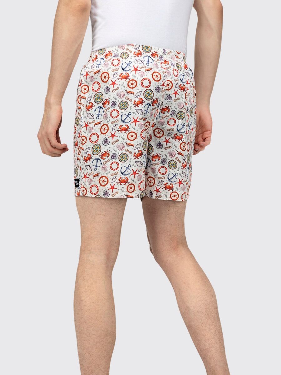 White Nautical Mens Boxers