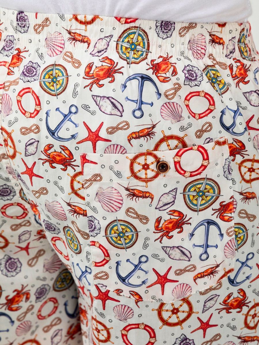 White Nautical Mens Boxers