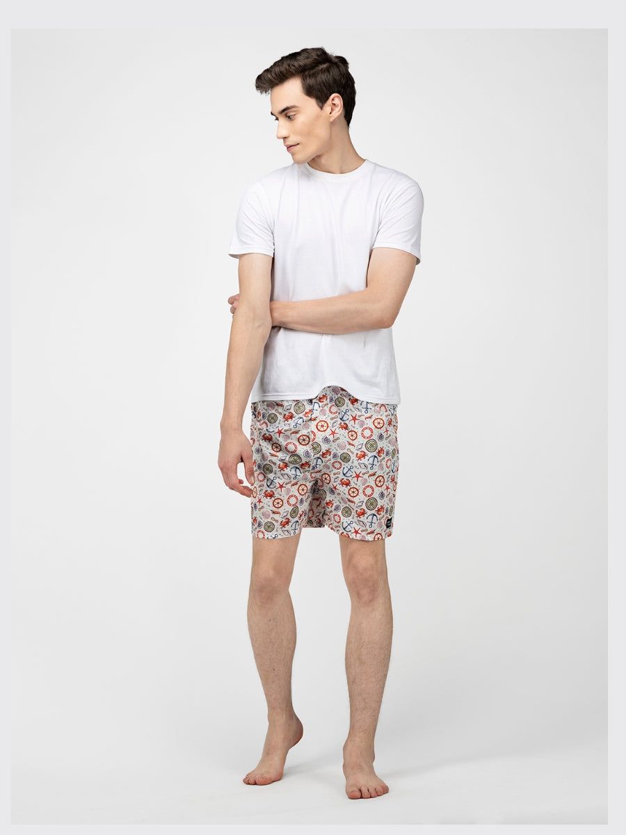 White Nautical Mens Boxers