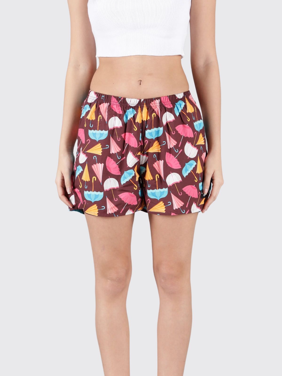 Maroon Umbrella Womens Boxers