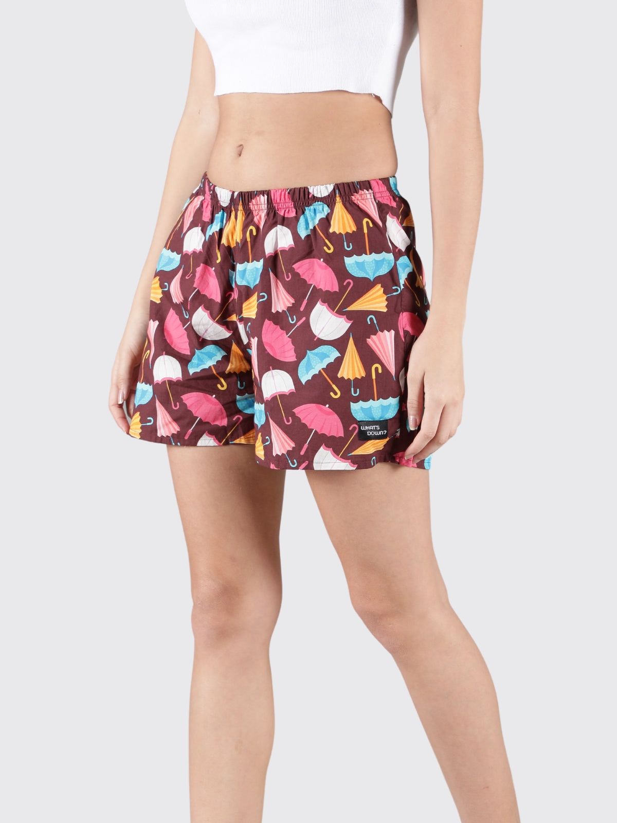 Maroon Umbrella Womens Boxers
