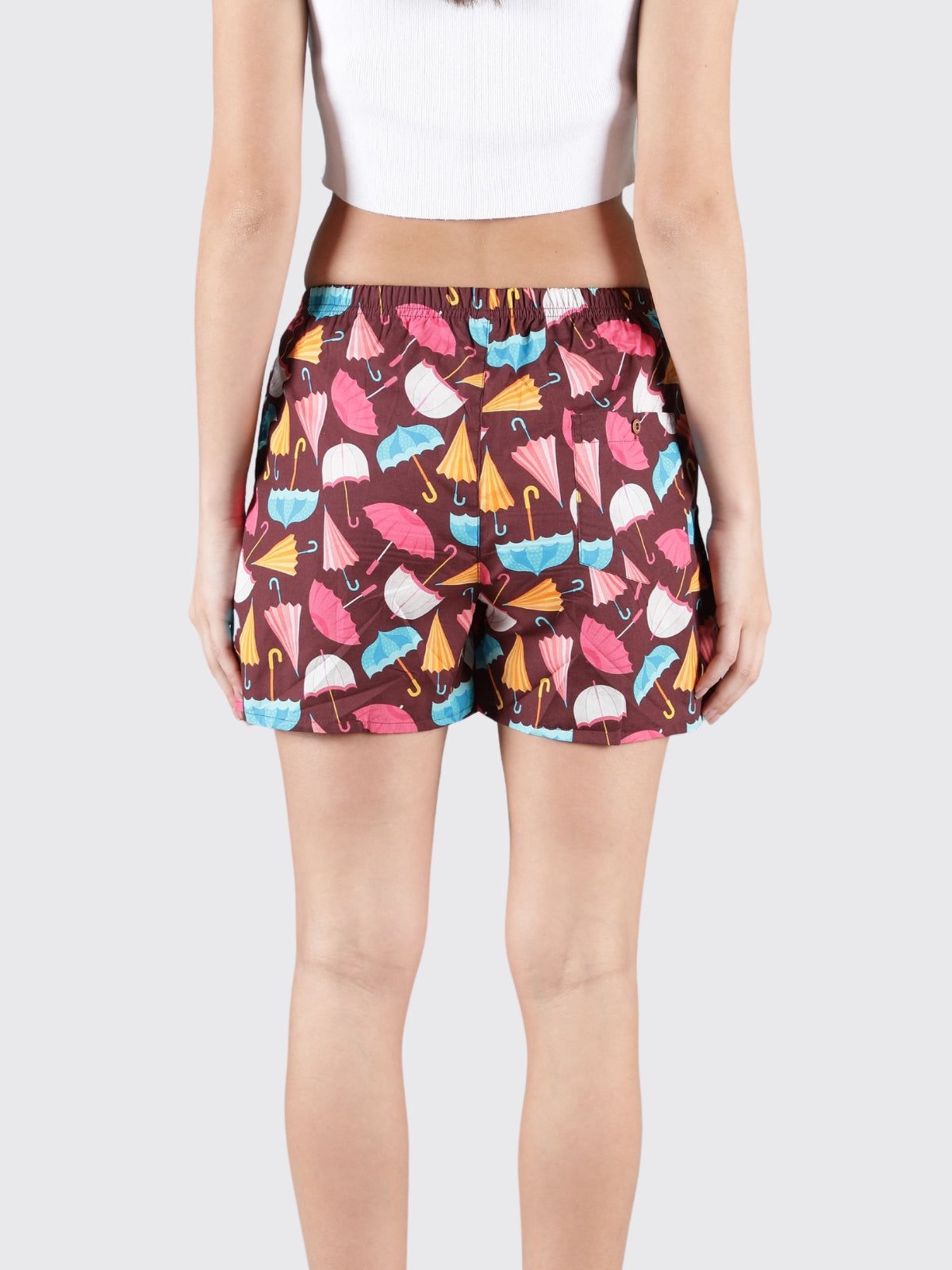 Maroon Umbrella Womens Boxers