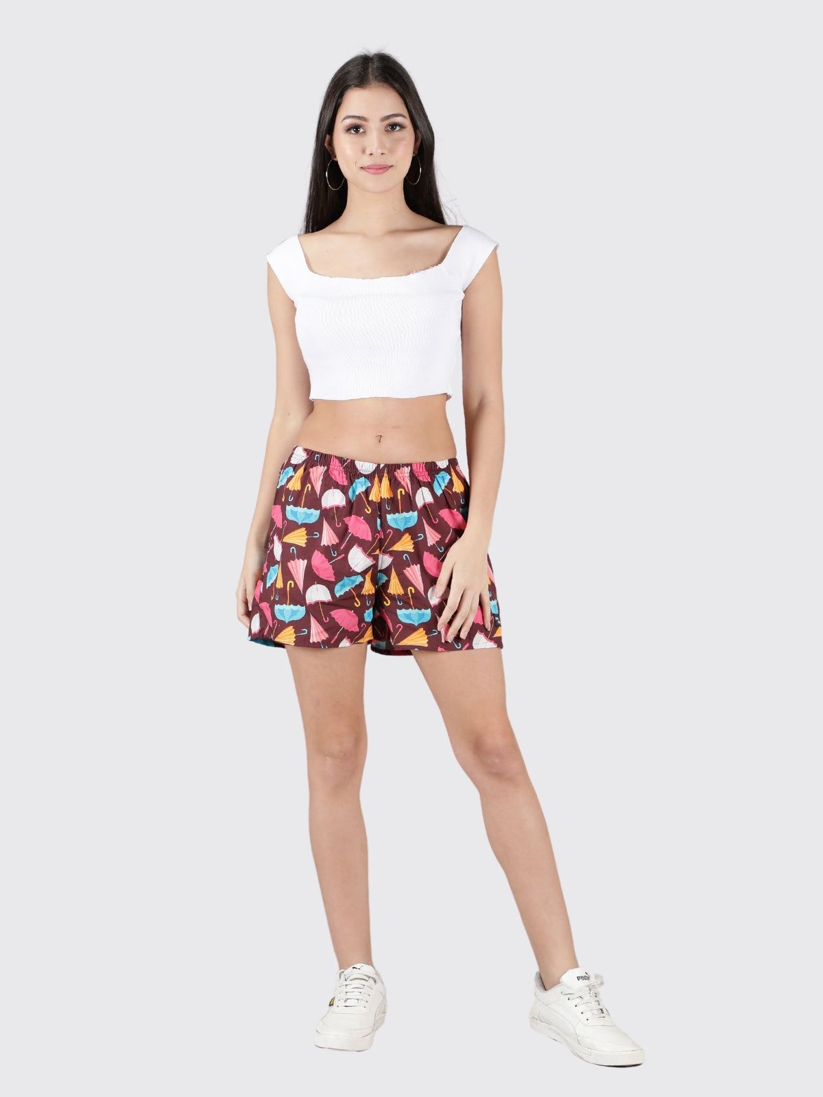 Maroon Umbrella Womens Boxers