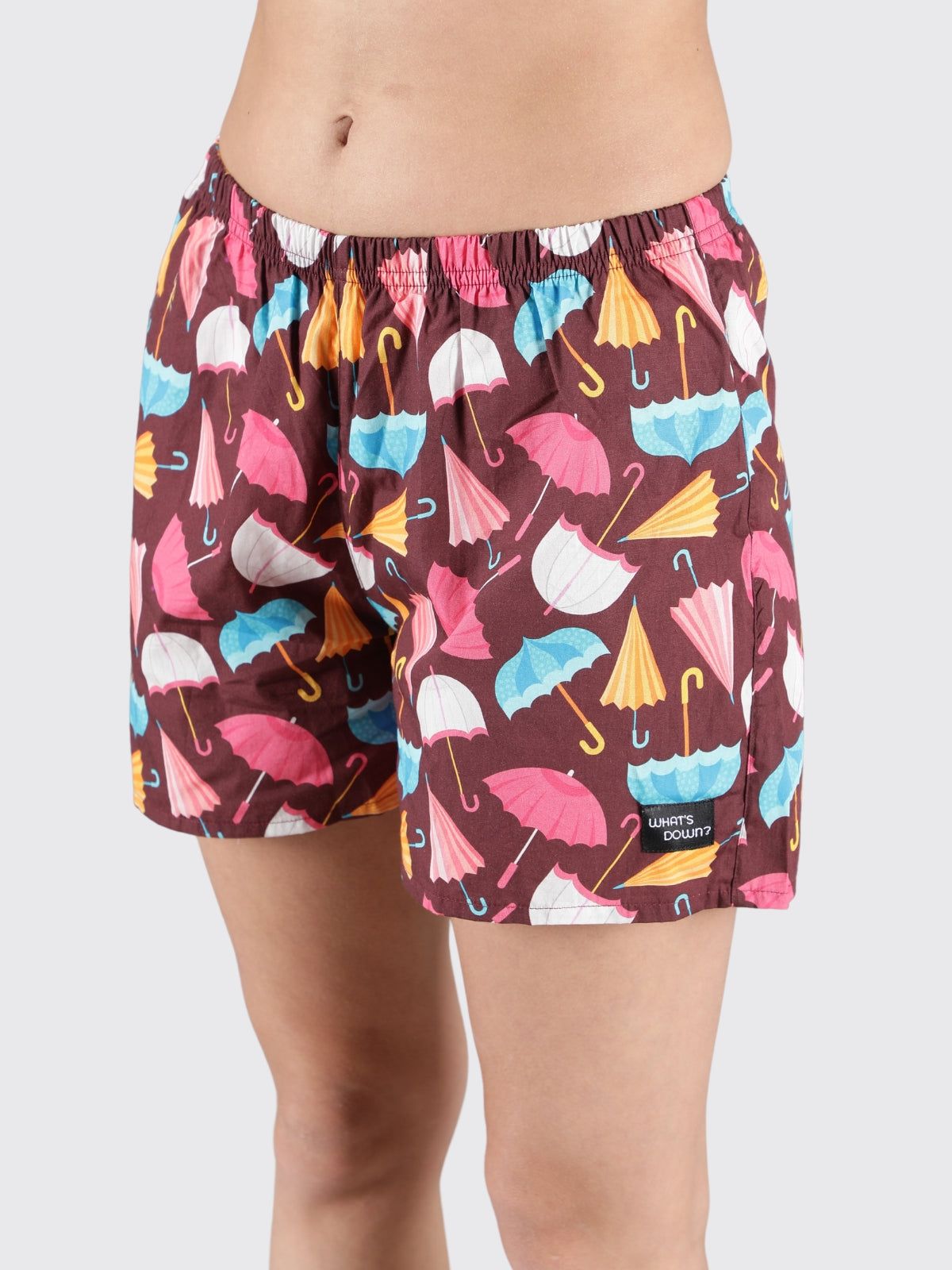 Maroon Umbrella Womens Boxers