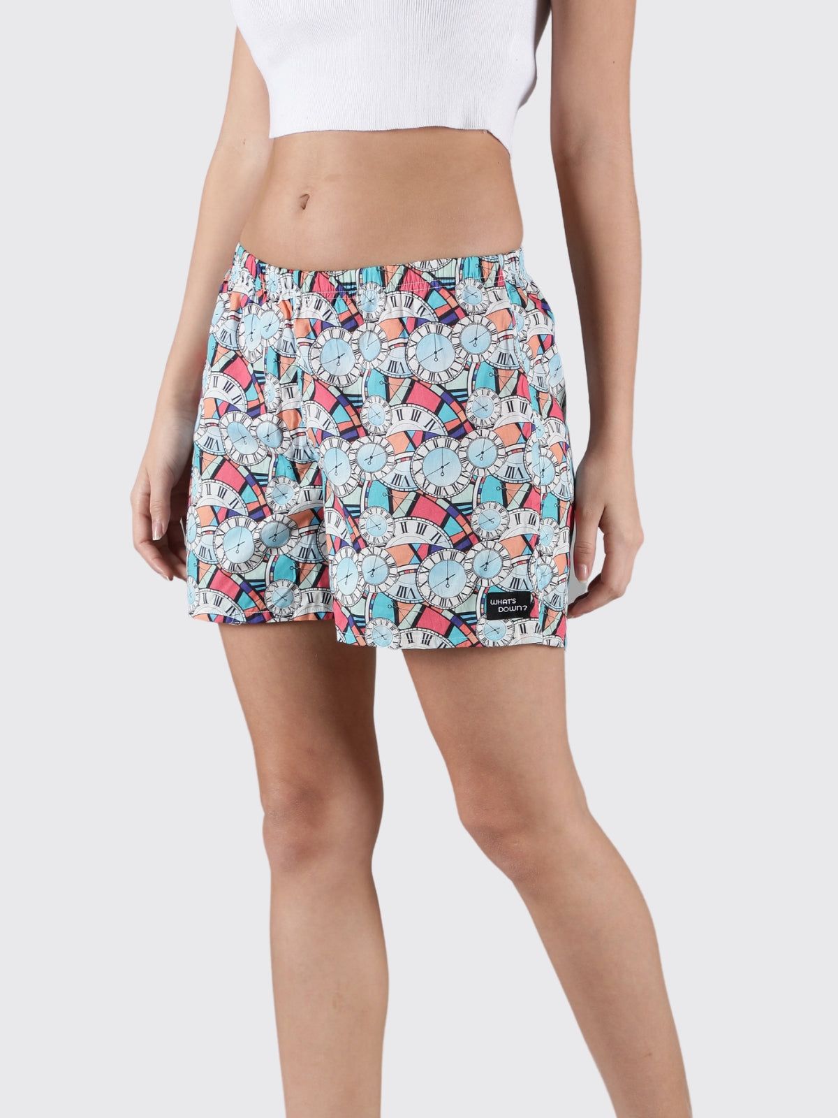 Multicolour Clocks Womens Boxers