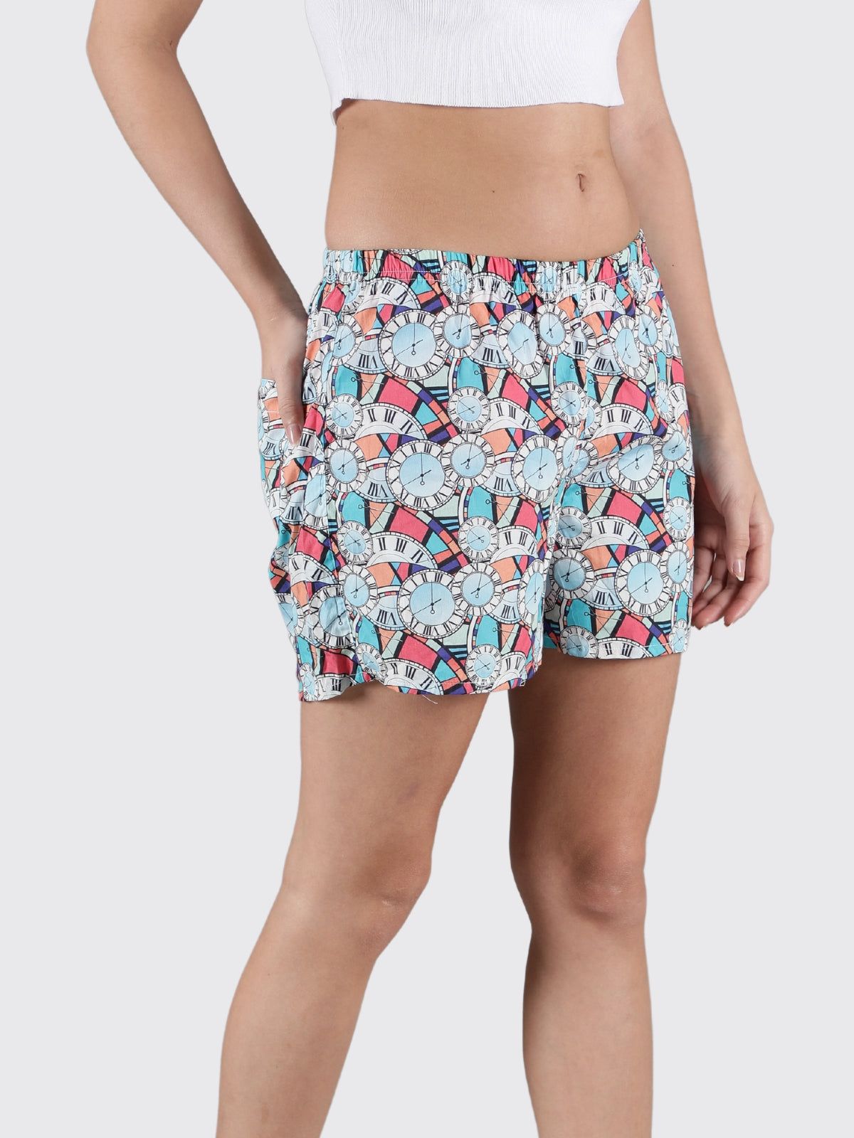 Multicolour Clocks Womens Boxers