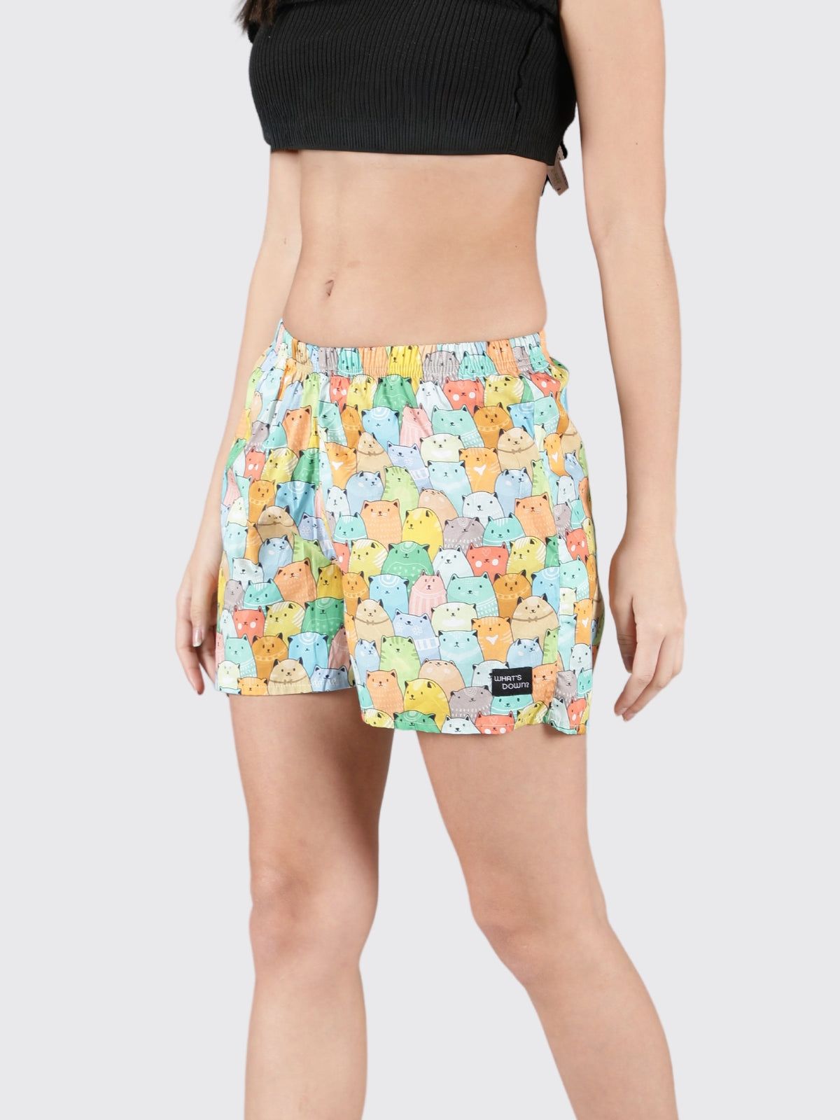 Multicolour Meow Womens Boxers