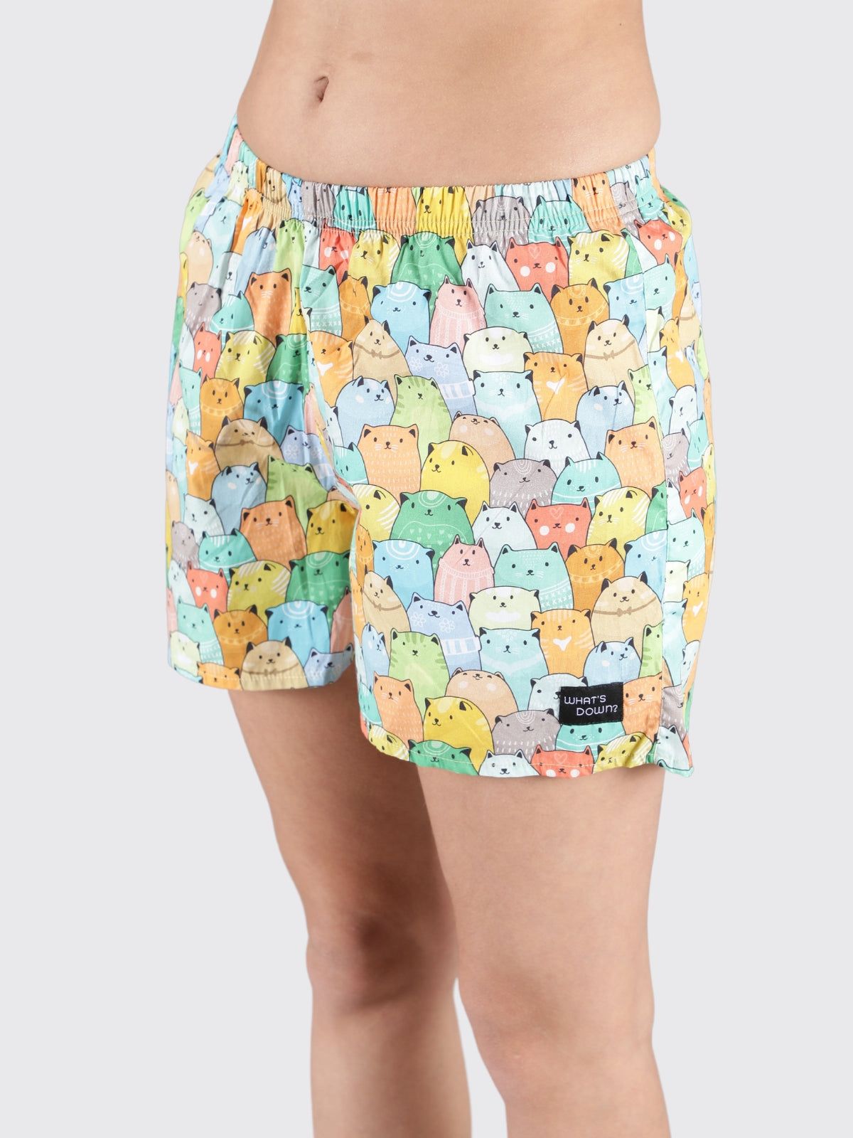 Multicolour Meow Womens Boxers