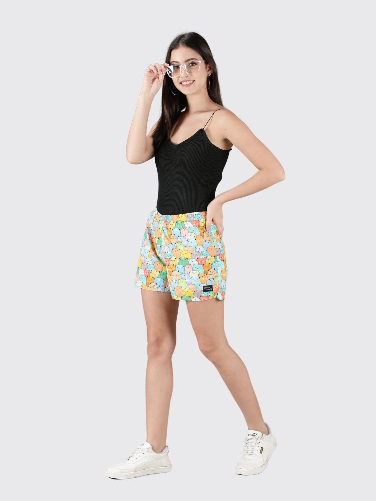 Multicolour Meow Womens Boxers