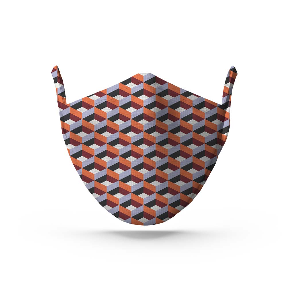 Red Geometric Face Mask