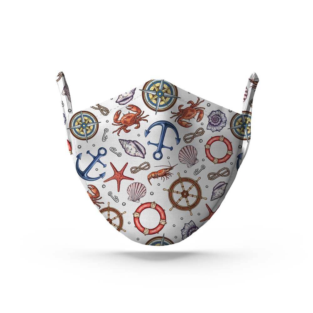 White Nautical Face Mask