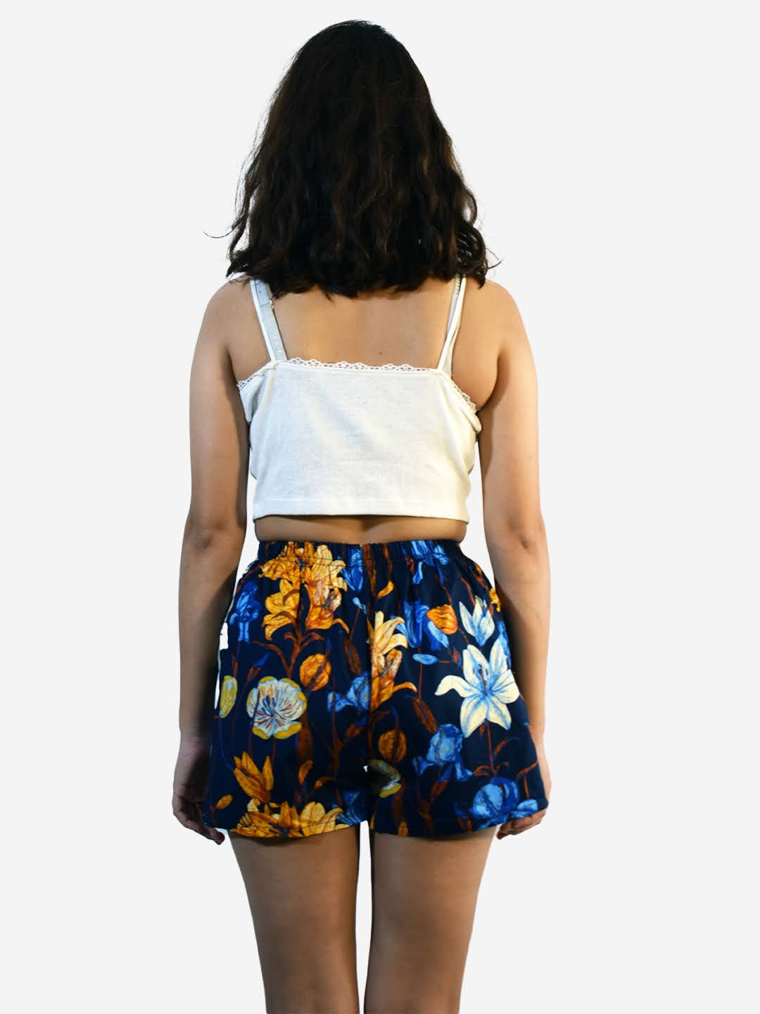 Blue Floral Womens Boxers