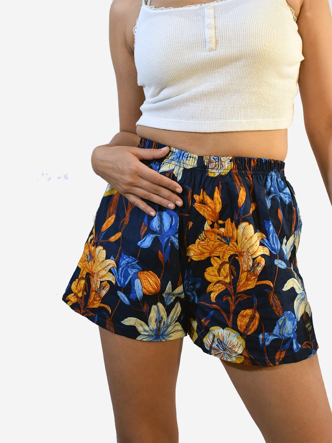 Blue Floral Womens Boxers