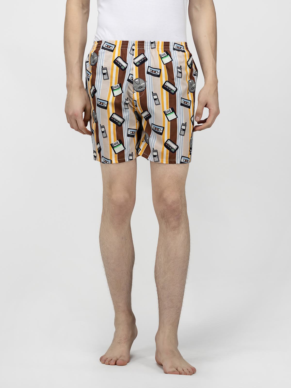 Brown Old Tech Mens Boxers