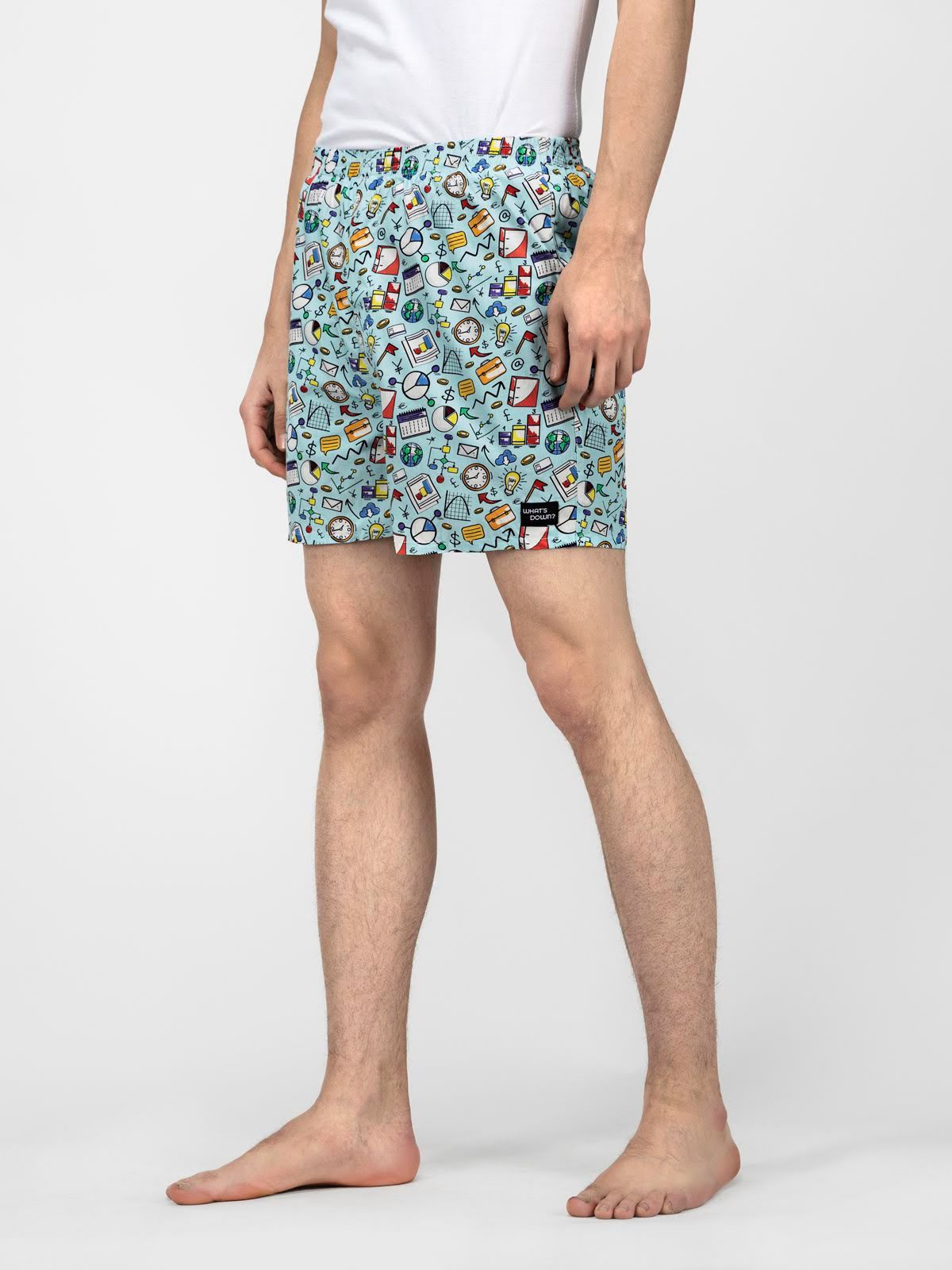 Blue Doodles Mens Boxers