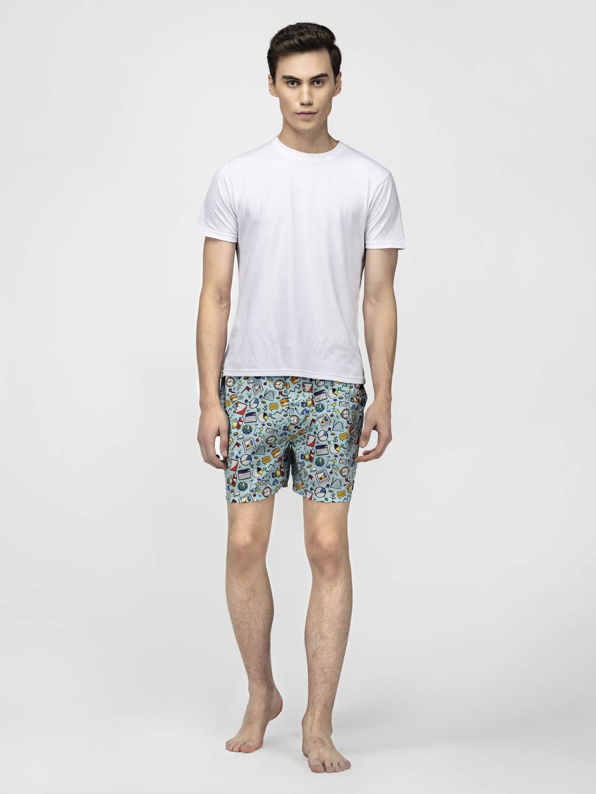 Blue Doodles Mens Boxers