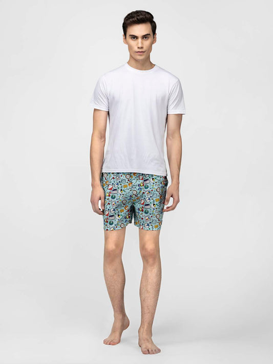 Blue Doodles Mens Boxers