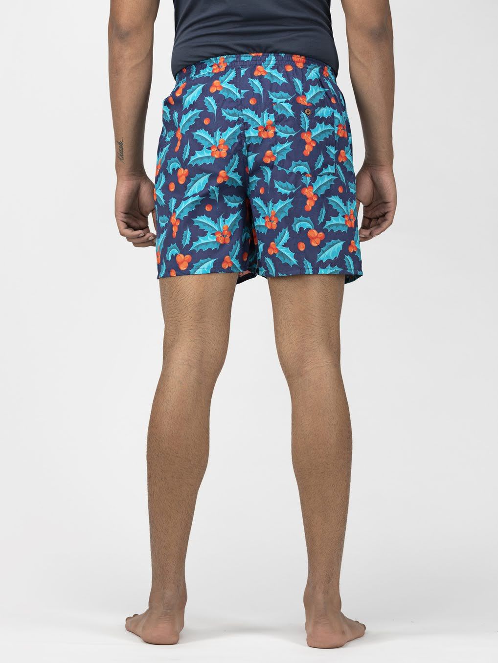 Blue Mistletoe Mens Boxers