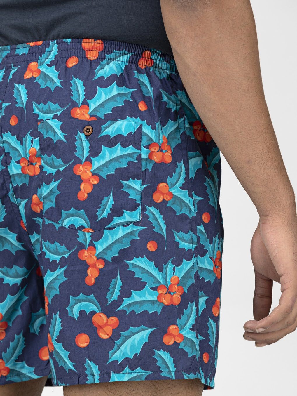Blue Mistletoe Mens Boxers
