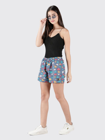 Grey Paper Planes Womens Boxers